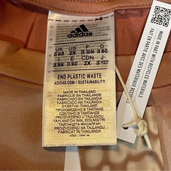 NWT ADIDAS 11 HONORE  TRAINING TEE BLUSH COLOR GLAM PRINT  (PLUS SIZE) SIZE 2X - Picture 4 of 8